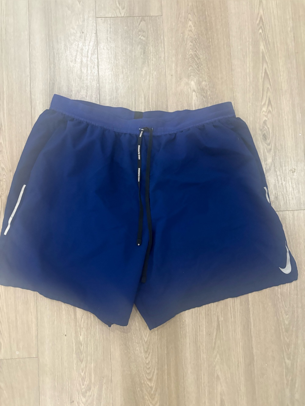 Nike Men’s Deep Blue Athletic Shorts with White Swoosh